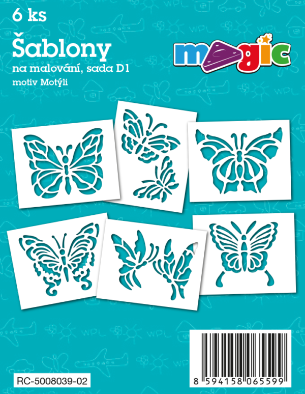 MAGIC Papierschablonen Set D1 – Schmetterlinge
