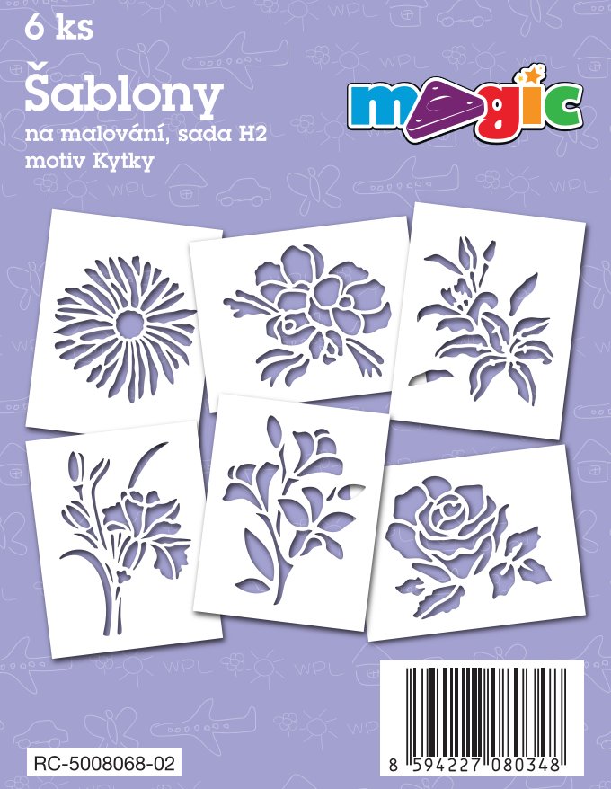 MAGIC Papierschablonen Set H2 – Blumen III.