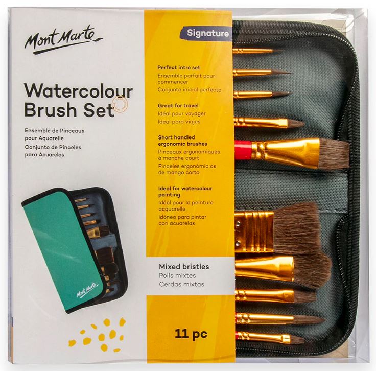 Aquarellpinsel Set Mont Marte 11 Stück, (Nr. 0032)