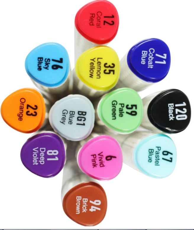 Mont Marte Set mit doppelseitigen Alkohol-Kunststiften, Nr. 0028, 24 Stück, PP-Verpackung – Bild 3