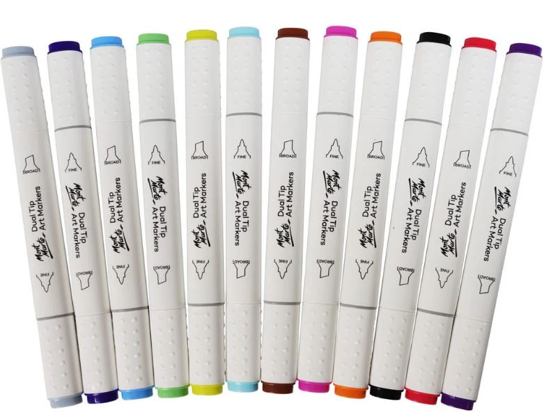 Mont Marte Set mit doppelseitigen Alkohol-Kunststiften, Nr. 0022, 12 Stück, PP-Verpackung – Bild 2